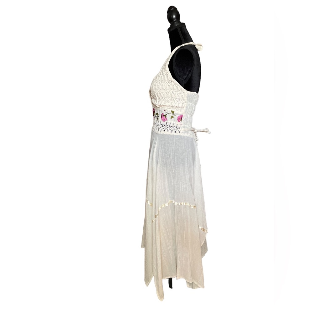 Y2K Fairy Garden Cotton Halter Dress with Flowers - Picture 8 of 10